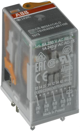 ABB CR-M048AC4 Steckbares Interface-Relais 4We, A1-A2=48VAC, 250V/6A 1SVR405613R5000