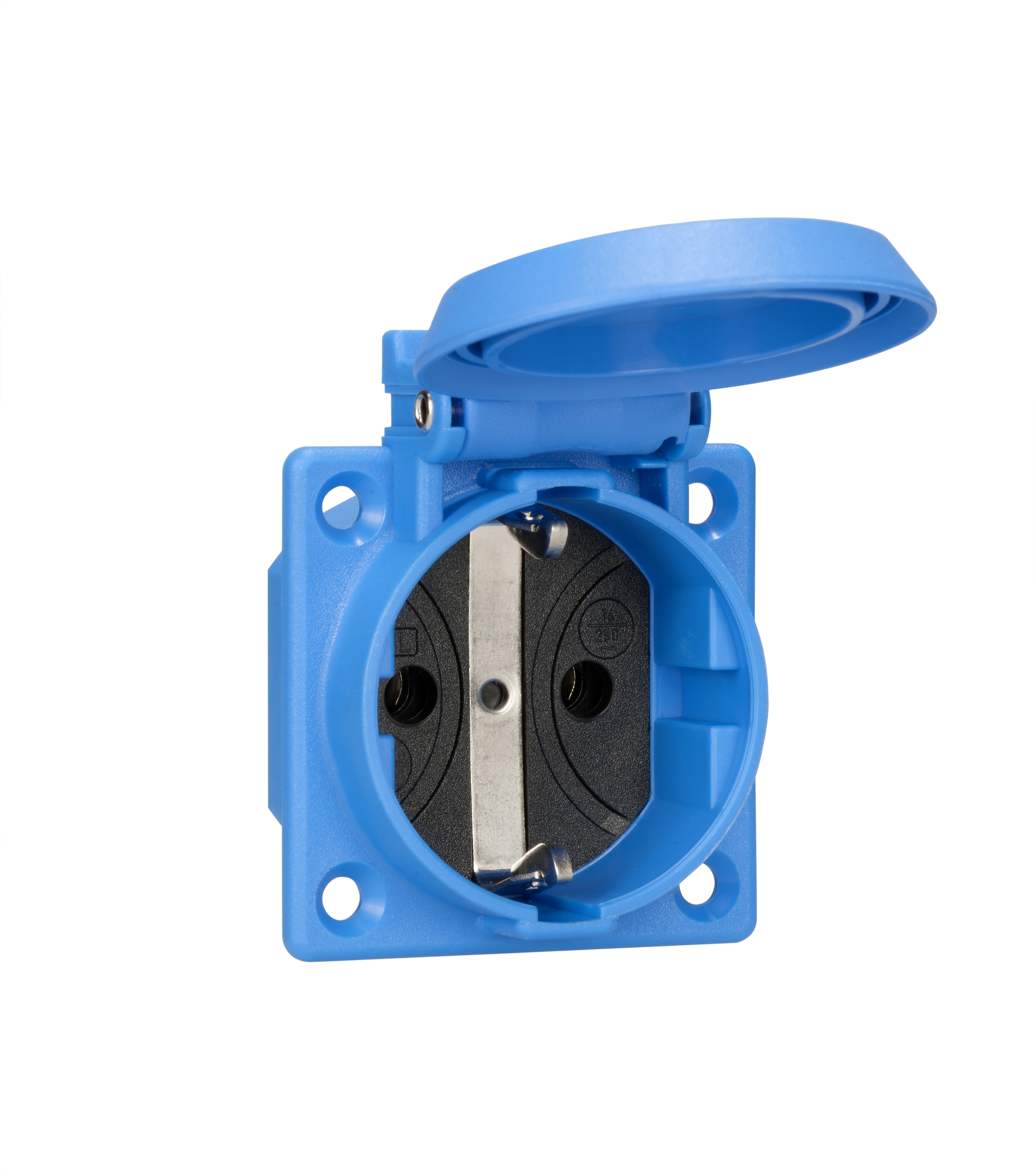 ABL SCHUKO Einbausteckdose, blau, IP54, mit Schraubanschluss 1661050