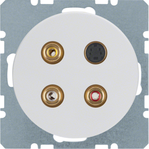 Berker 3 x Cinch/S-Video Steckdose R.1/R.3 pw 3315322089