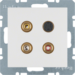 Berker 3 x Cinch/S-Video Steckdose S.1/B3/B7 pw 3315321909