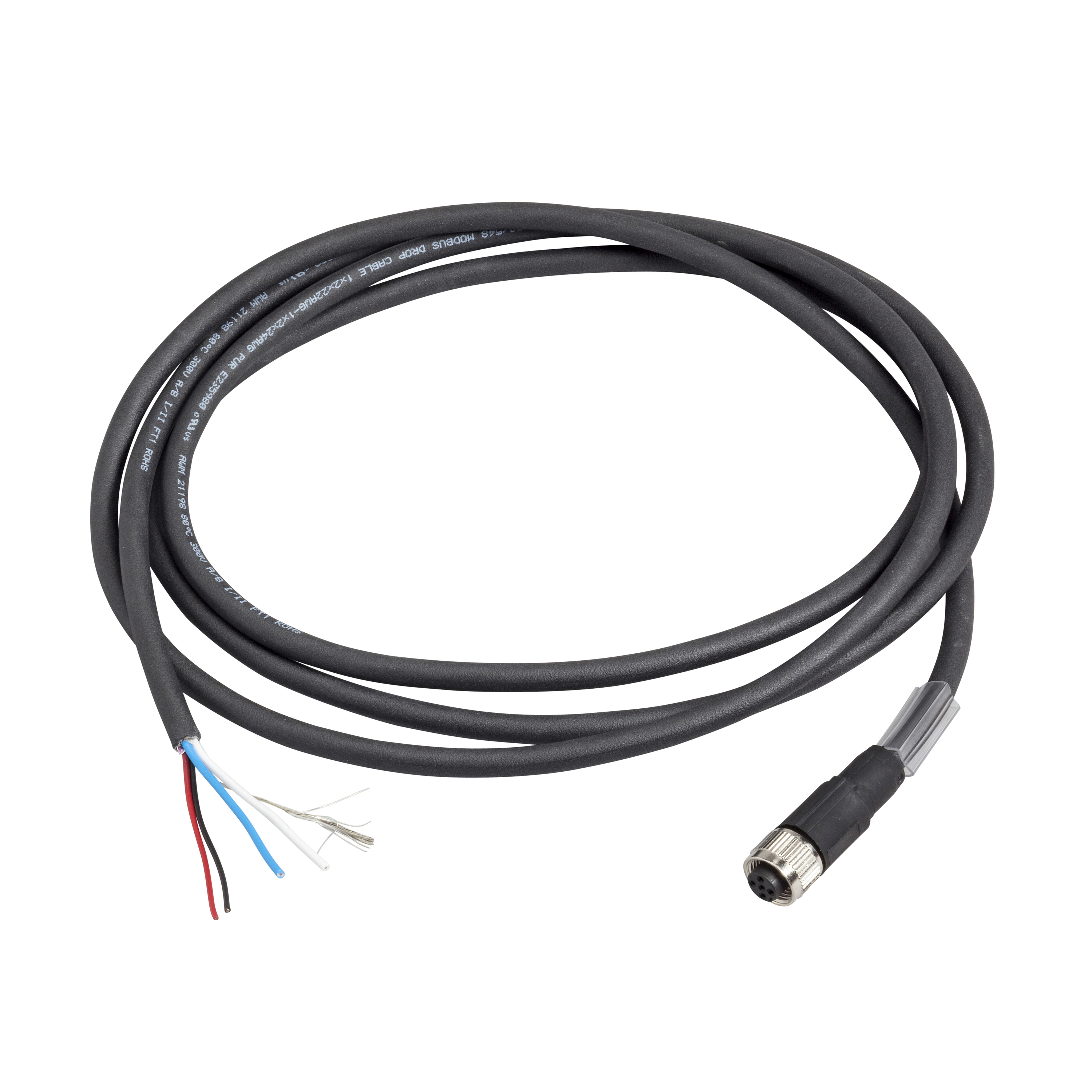 Schneider Electric XG RFID Geschirmte Modbus Kabel, M12 Stecker, Ende m. freien Drähten, IP67, 10 m TCSMCN1F10