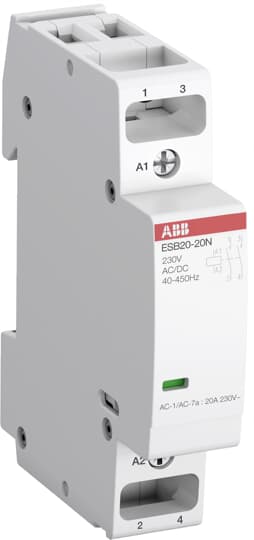ABB ESB20-02N-01 Installationsschütz 20 A, 0S/2Ö, 24 V AC/DC 1SBE121111R0102