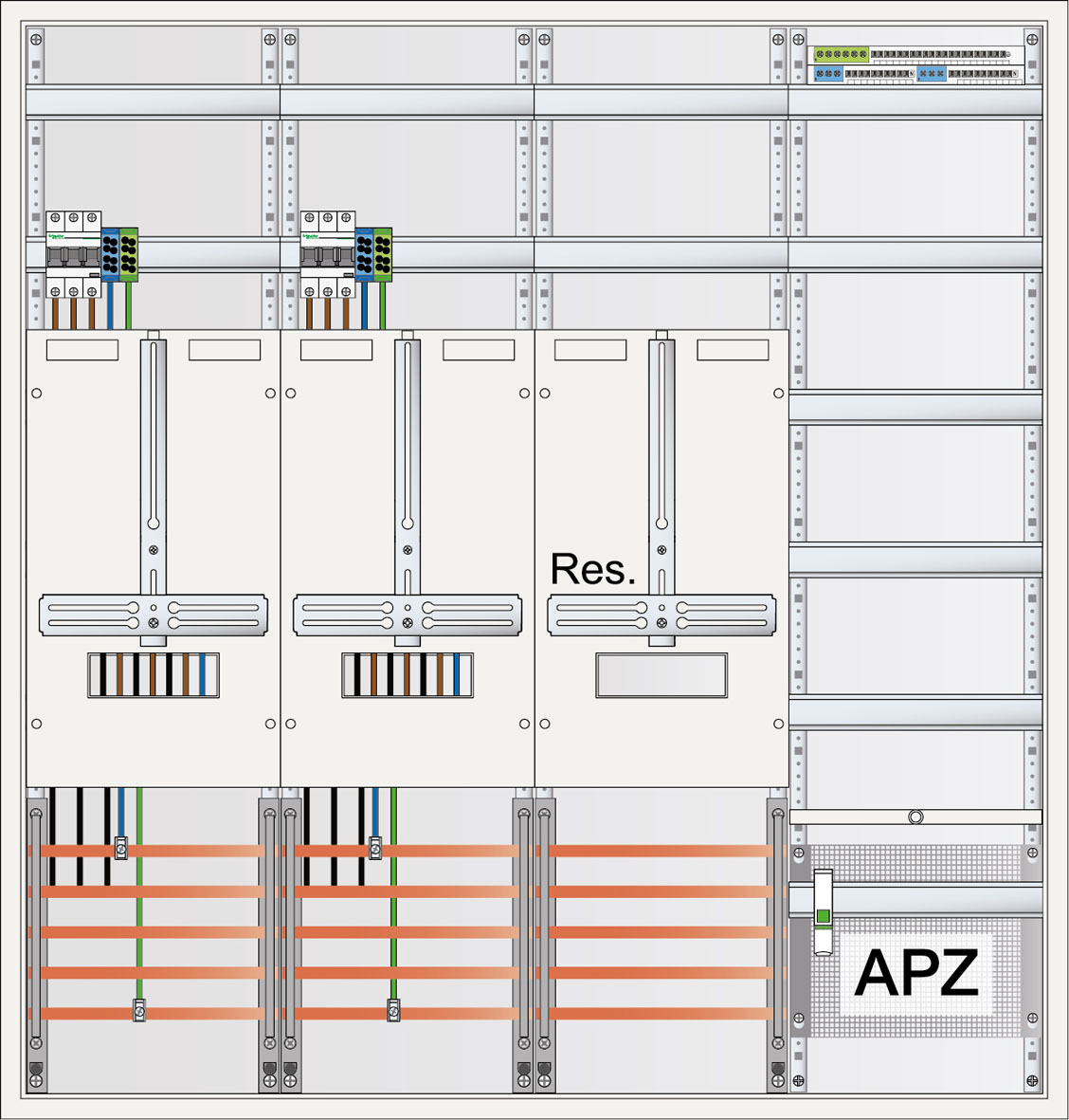 ABN Zählerschrank 3Pkt 2Z 1R 1V 1APZ, sHS, XHS363-1 S47ZA221