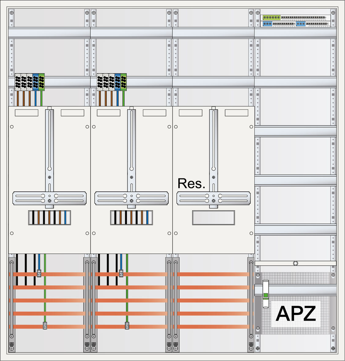 ABN Zählerschrank 3Pkt 2Z 1R 1V 1APZ, sHS S47ZA121
