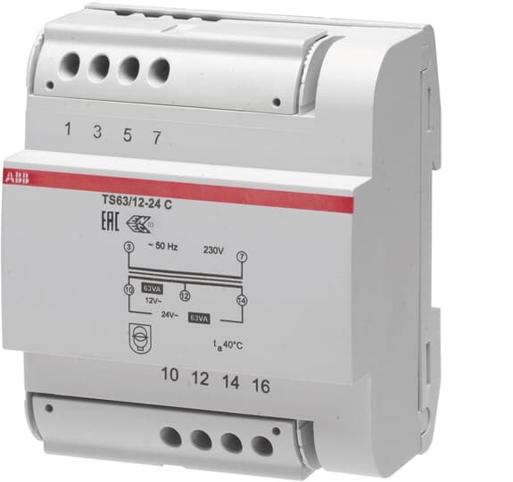 ABB TS 63/12-24 C Sicherheitstransformator 63 VA, 12-24 VAC Sek.spannung 2CSM631043R0811