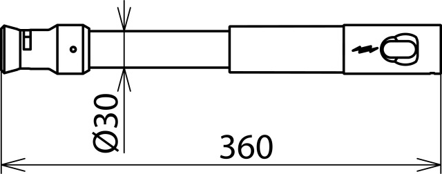 Dehn Arbeitskopf 36kV m. Steckkupplung u. Spindel-Querstift  L 360 mm 766365