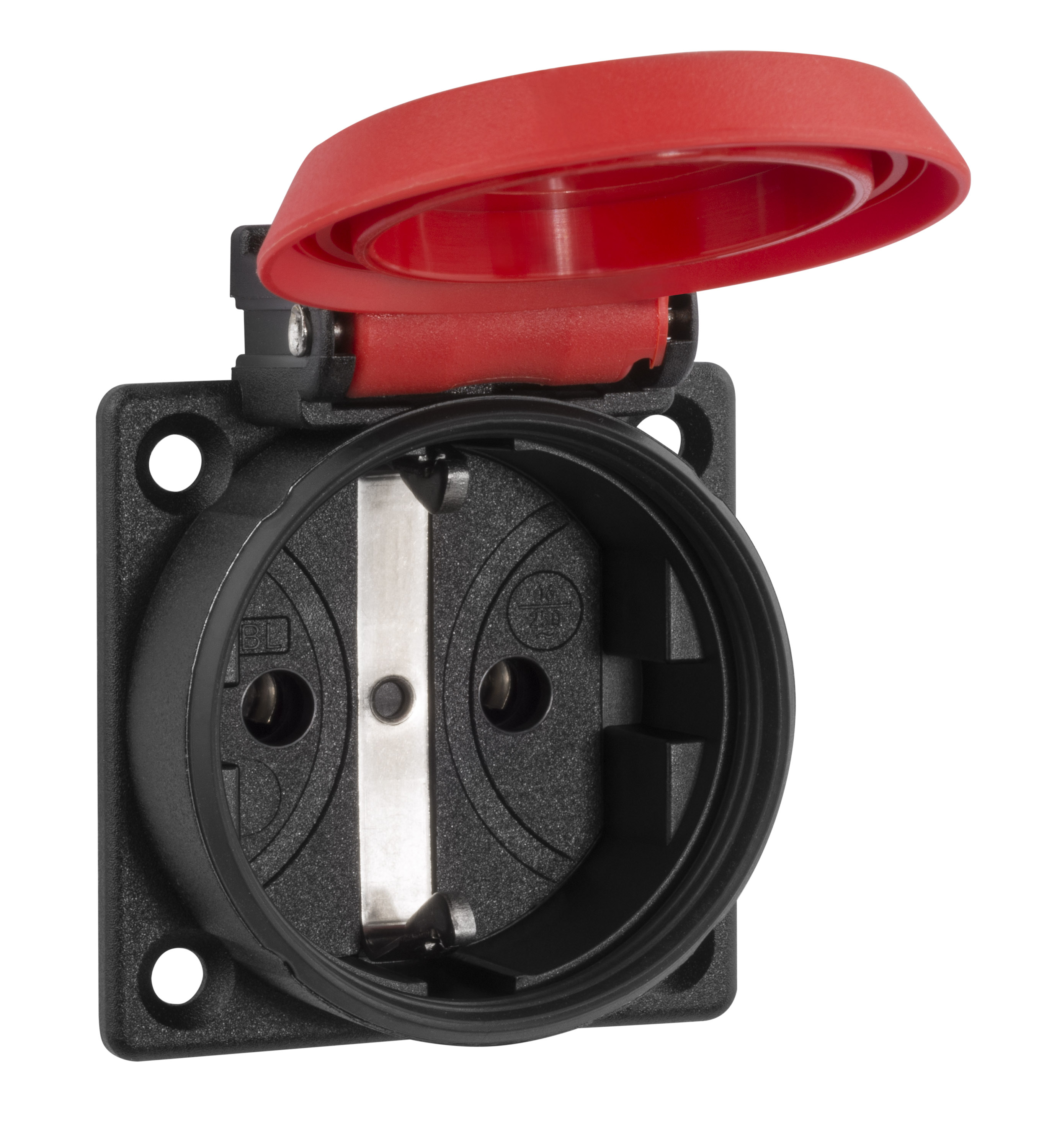 ABL Einbausteckdose SCHUKOplus, rot, IP54, mit Schraubanschluss 1561040
