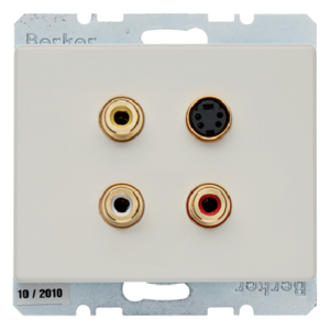Berker 3 x Cinch/S-Video Steckdose Arsys weiß 3315320002