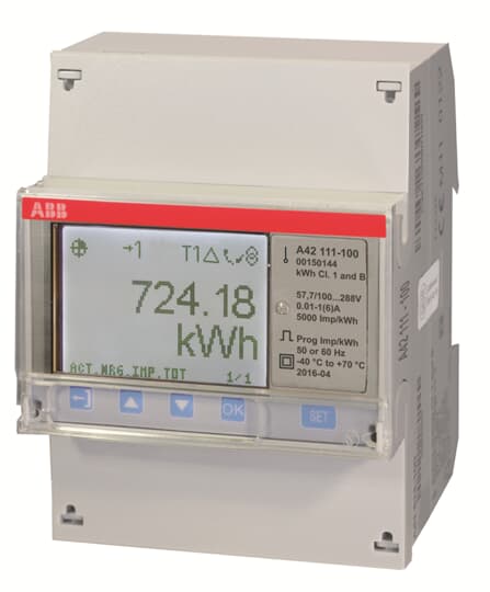 ABB A42 111-100 Messwandlerzähler „Stahl“, 1 Phase, Wandleranschluss 6A 2CMA170555R1000