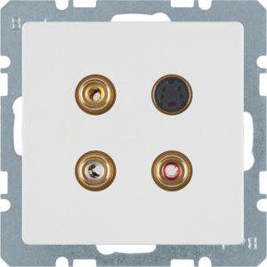 Berker 3 x Cinch/S-Video Steckdose Q.1/Q.3 pw 3315326089