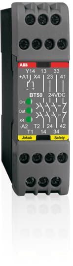 ABB BT50 24 VDC Sicherheitsrelais 24 VDC, 3 Schliesser + 1 Öffner 2TLA010033R0000