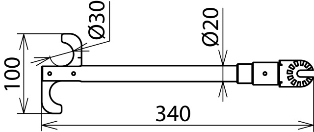 Dehn Arbeitskopf-Anlegehilfe m. Zahnkupplung f. Isolierstange Teleskop-Ausführung 766049
