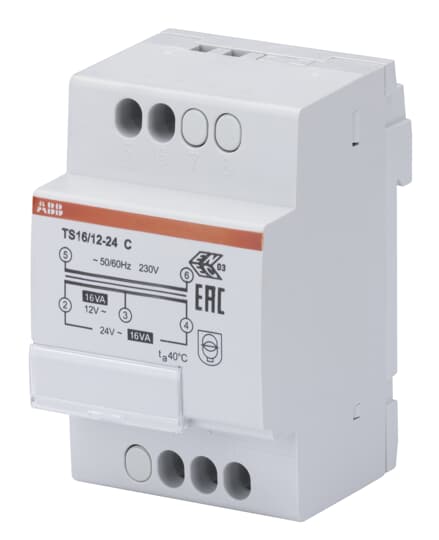 ABB TS16/12-24 C Sicherheitstransformator 16VA, 12-24VAC 2CSM228565R0812