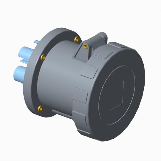 ABB 2125RU1W CEE-Anbausteckdose, 125 A, IP67 1h, Standardflansch 2CMA167134R1000