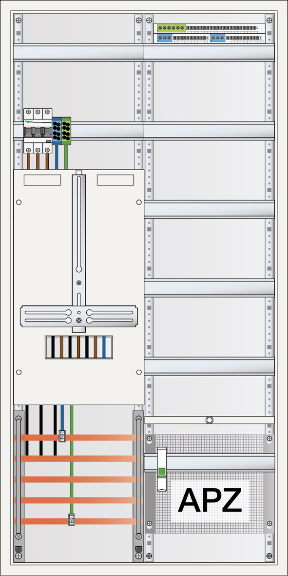 ABN Zählerschrank 3Pkt 1Z 1V 1APZ, sHS S27ZA210