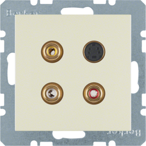 Berker 3 x Cinch/S-Video Steckdose S.1 weiß 3315328982