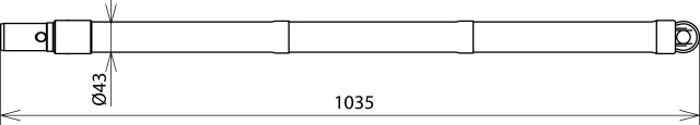 Dehn Handhabeverlängerung m. Steckkupplung rot/weiß D 43mm L 1035mm m. Ringöse 769519