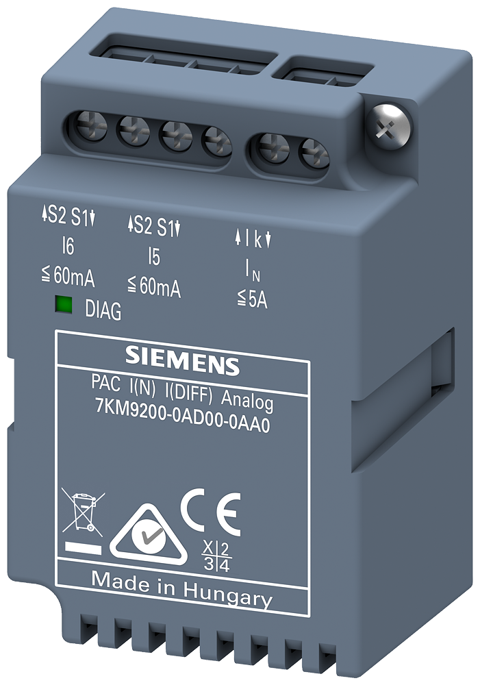 Siemens Erweiterungsmodul I(N),I(Diff),analog N-Leiter Messung, Differenzstrommessung 7KM92000AD000AA0