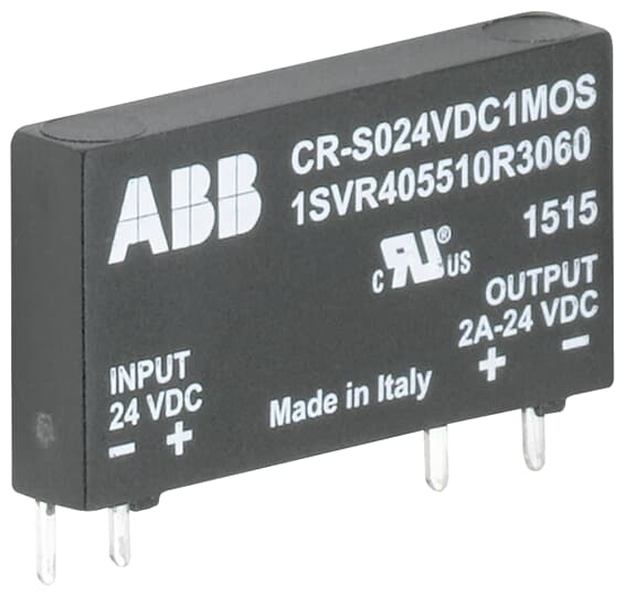 ABB CR-S024VDC1MOS Steckbarer Optokoppler Input= 24 V DC, Output= 2 A/24 V DC 1SVR405510R3060
