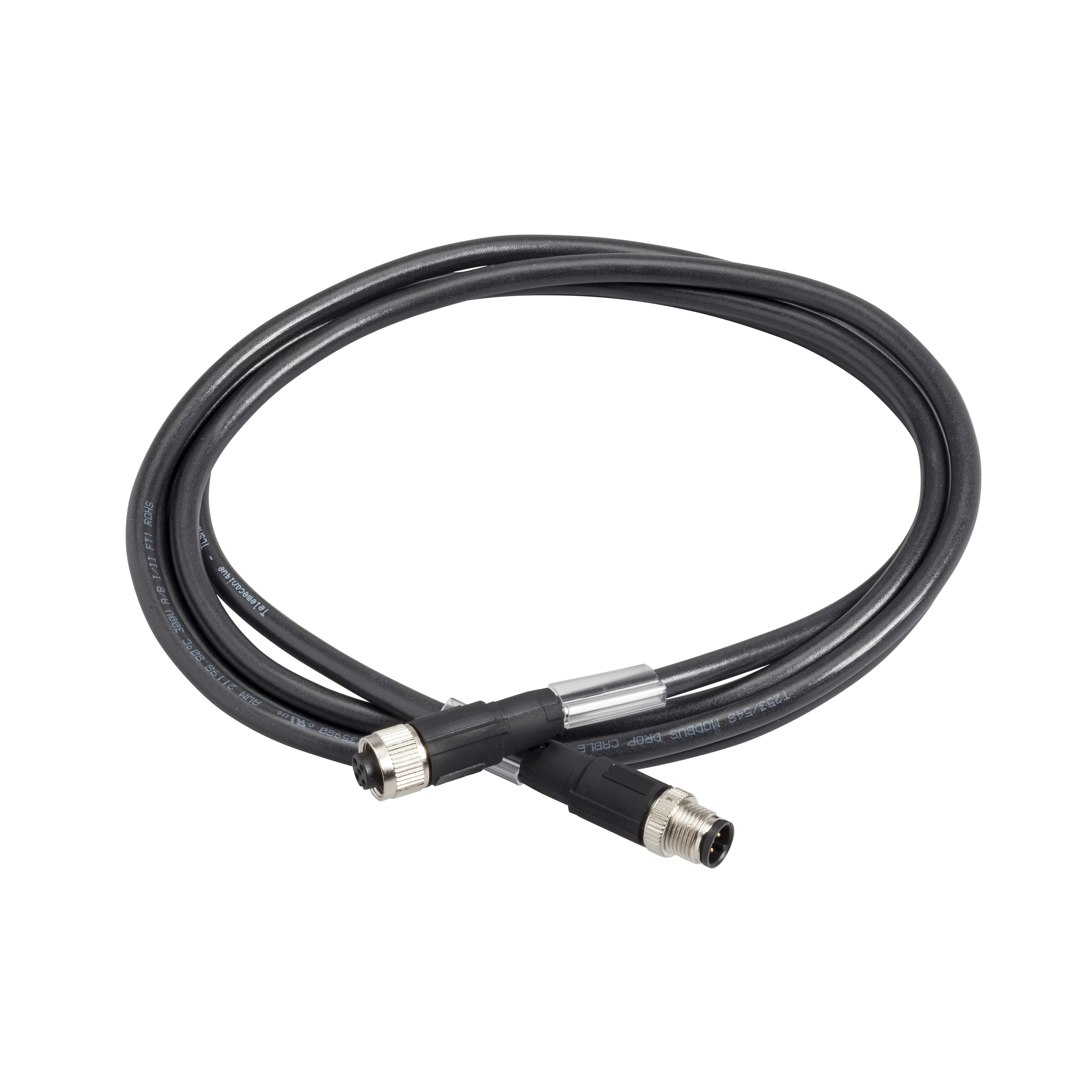 Schneider Electric XG RFID Geschirmtes Modbus Kabel, M12 Stecker, M12 Buchse, IP67, 1 m TCSMCN1M1F1