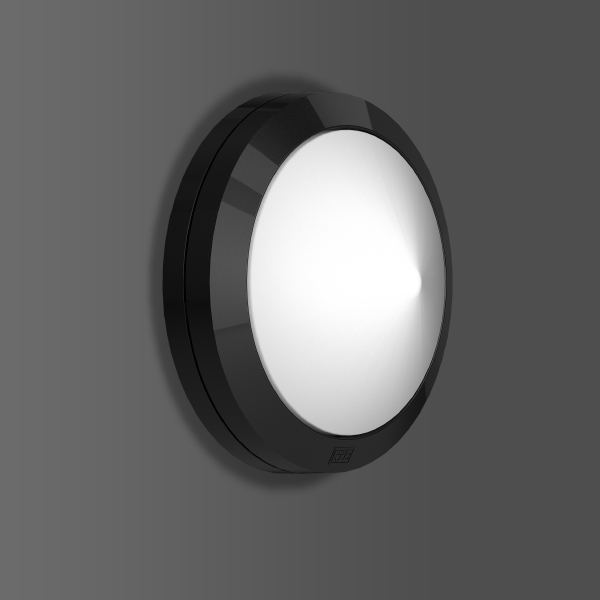 RZB Alu-Design, 10 W, 480 lm, 840, anthrazit, on/off Decken- und Wandleuchten, D 268 H 115, 58°/58°/58°/58°, Glas opal 582015.0031.1.25