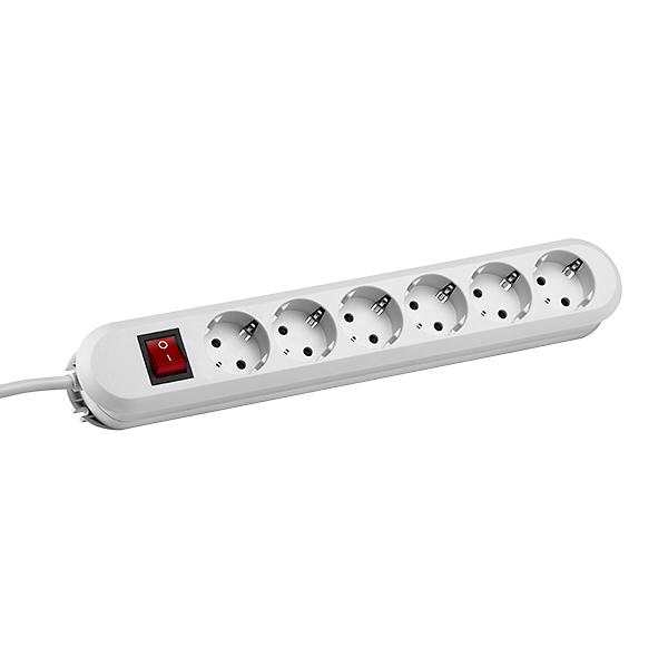 Bachmann 6-fach Tischsteckdose geschr. 5,0m 2-p.CEE7/7 381.252K