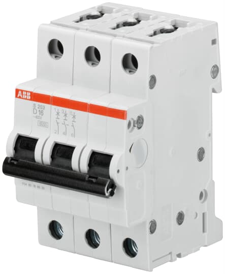 ABB S203-D2 Sicherungsautomat D-Char., 6 kA, 2 A, 3P 2CDS253001R0021