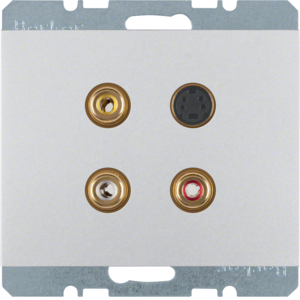 Berker 3 x Cinch/S-Video Steckdose K.5 Alu 3315327003