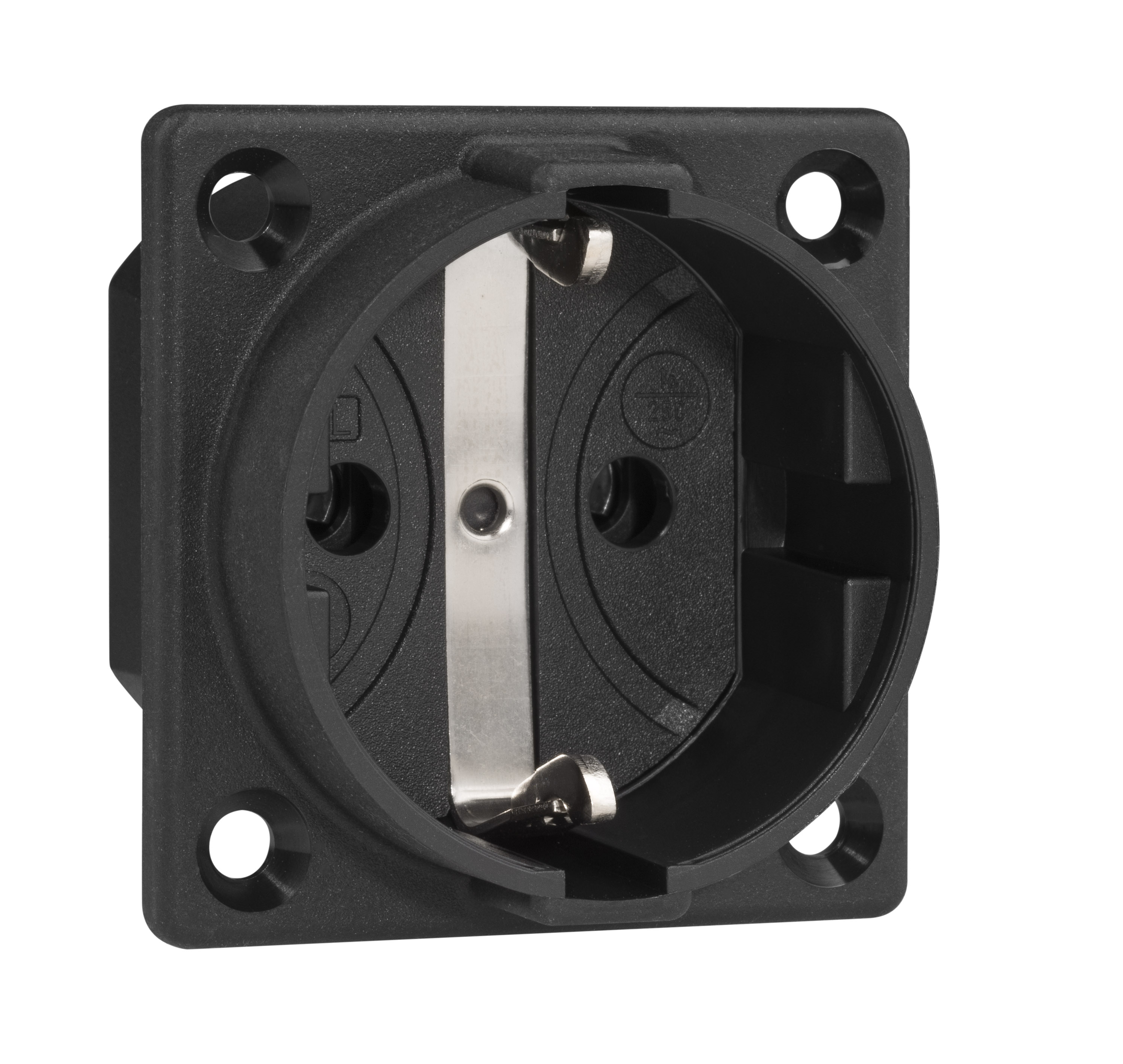 ABL SCHUKO Einbausteckdose, schwarz, ohne Klappdeckel 1661300
