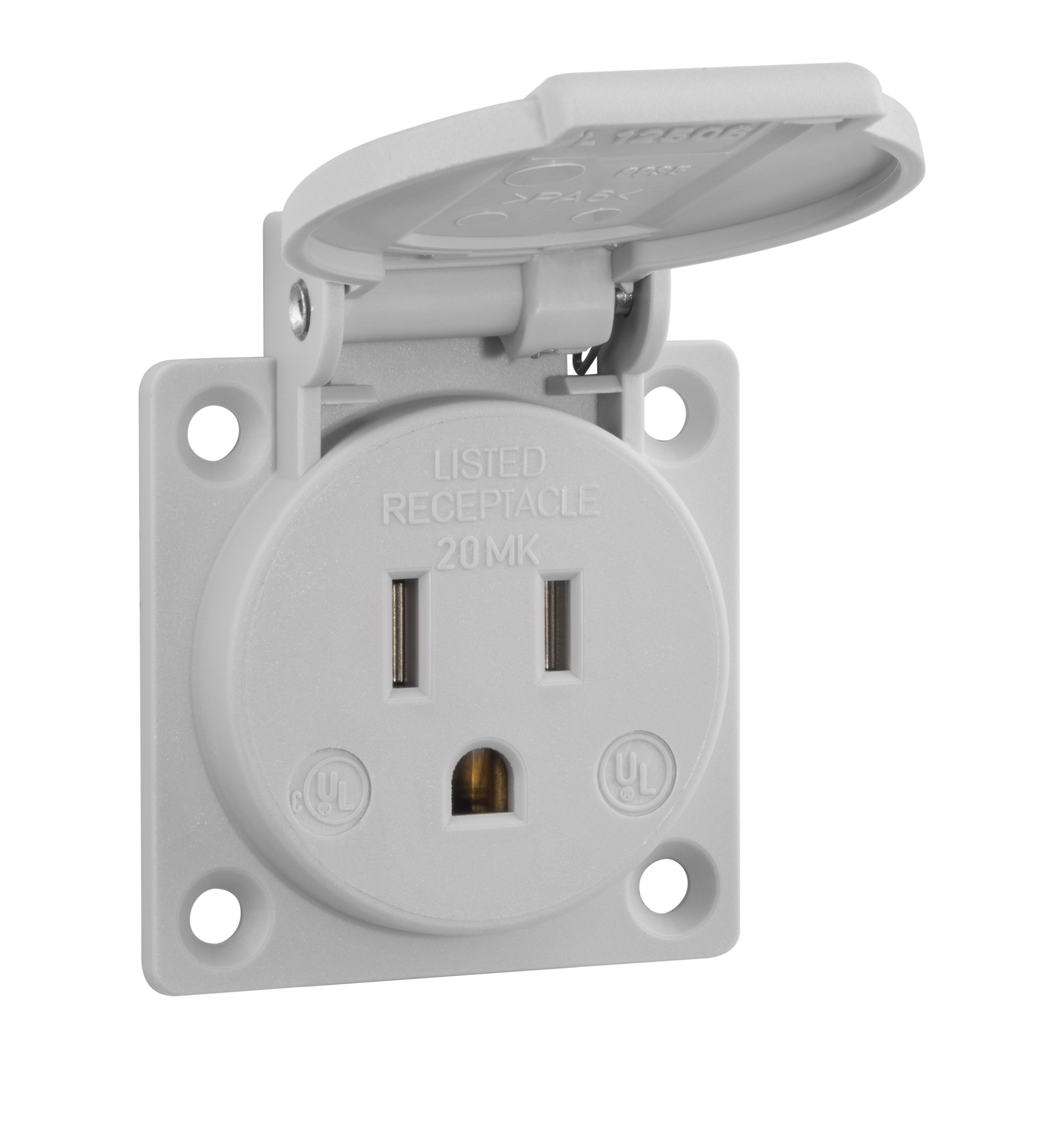 ABL Einbausteckdose USA / Kanada, grau, 125 V/15 A UL12506