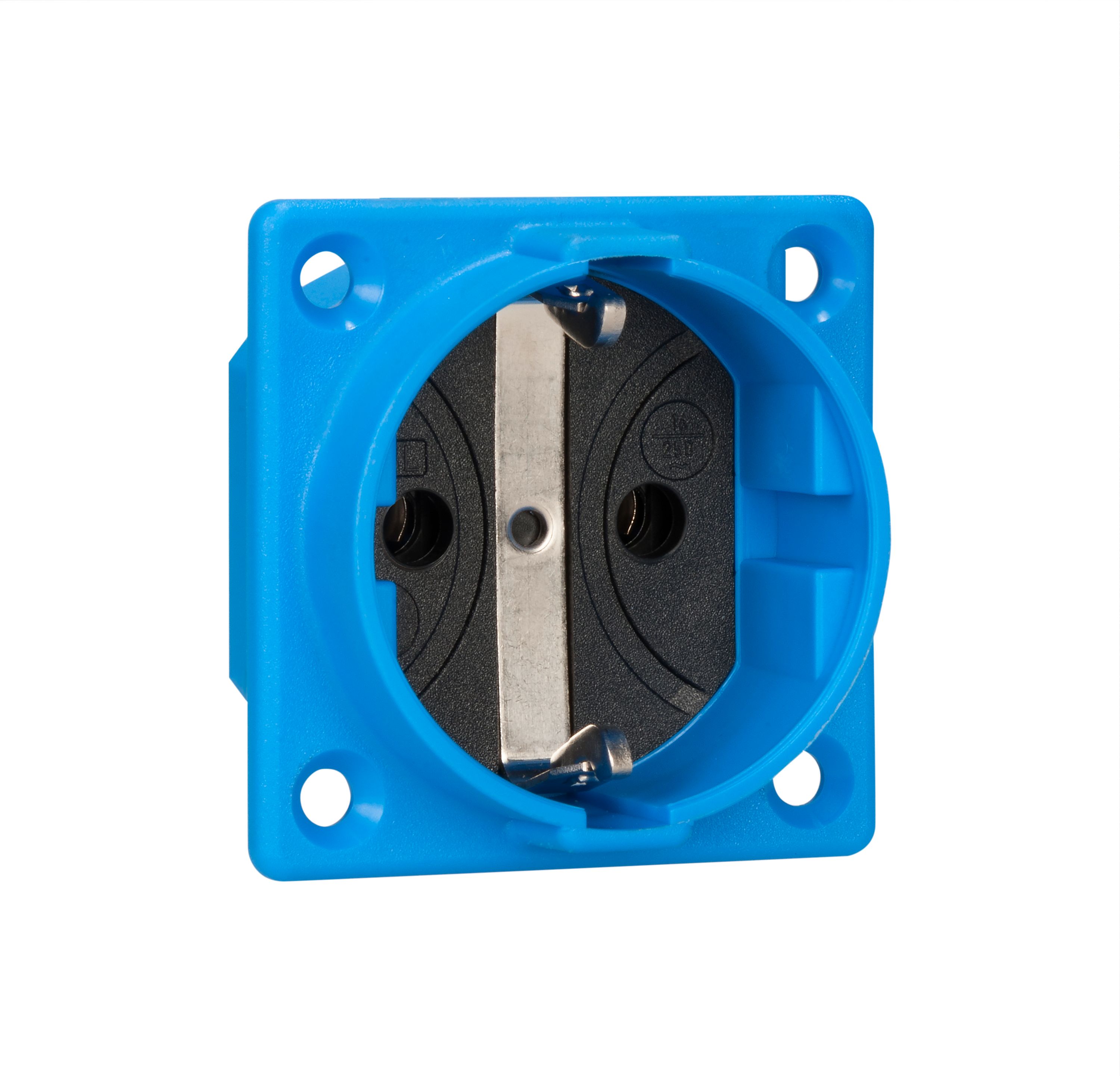 ABL SCHUKO Einbausteckdose, blau, ohne Klappdeckel 1661350