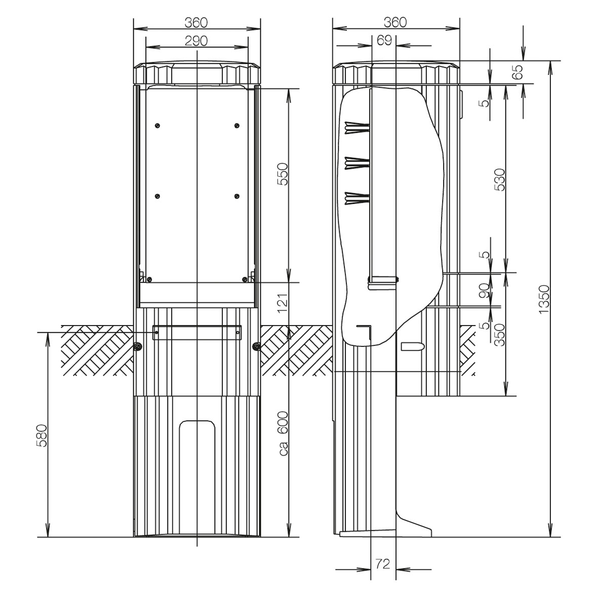 ABN Freiluftsäule Rondo, MPlatte SL135P