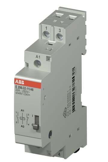 ABB E290-32-11/48 Stromstoßschalter Spule 48 VAC/ 24 VDC, 32 A, 1 NC + 1 NO 2TAZ322000R2033
