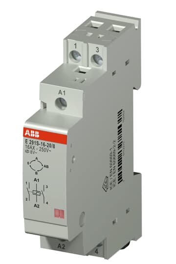 ABB E291S-16-20/8 Serien-Stromstoßschalter Spule 8 VAC, 16 A, 2 NO 2TAZ313000R2062