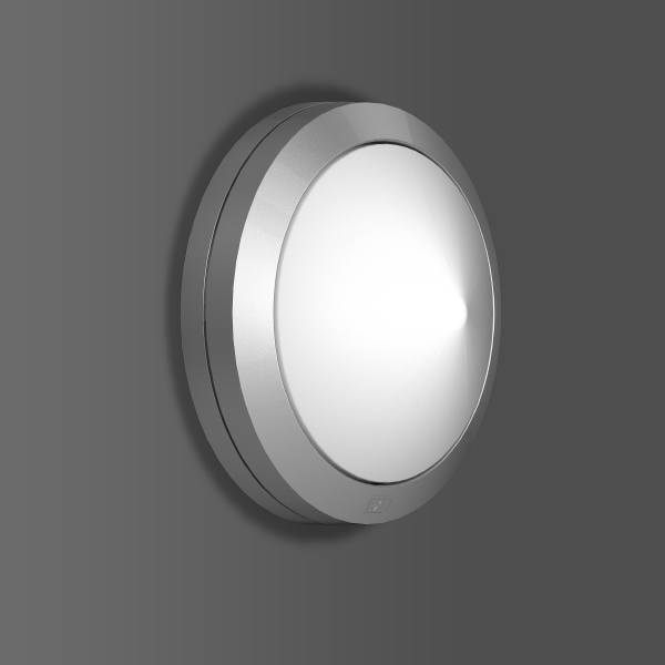 RZB Alu-Design, 10 W, 480 lm, 840, silber, on/off Decken- und Wandleuchten, D 268 H 115, 58°/58°/58°/58°, Glas opal 582015.004.1.25